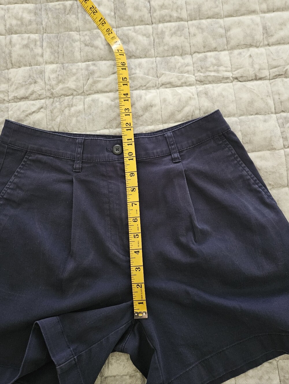 J. Crew Heritage 5" Pleated Chino Shorts Navy Blue High Rise Size 6 - Picture 8 of 9